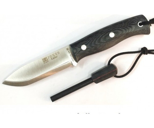 Cuchillo Bushcraft Español Joker Ember Micarta Canvas Negra