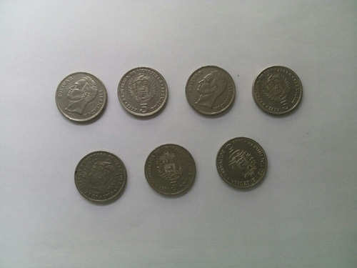 Monedas De 5 Bolívares 1973 1974 1987 1988
