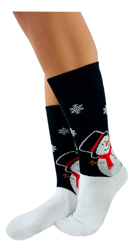 Calcetines Navideños Diseño De Muñeco De Nieve Feliz