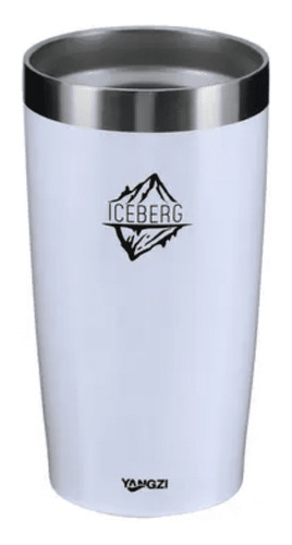 Copo Térmico Iceberg Yangzi Parede Dupla Cerveja Inox 600ml Cor Branco