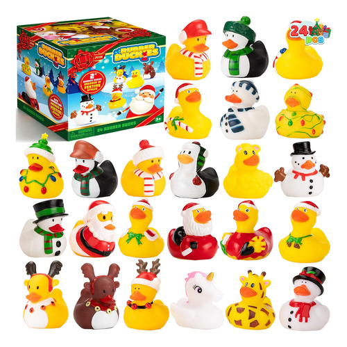 Joyin 24 Patos De Navidad Para Rellenos De Calcetines De Na