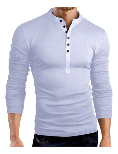 Camisetas De Manga Larga Con Cuello En V Para Hombre, Corte