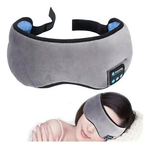 Antifaz inalámbrico para dormir, gorro para ojos, Bluetooth, meditación, color gris