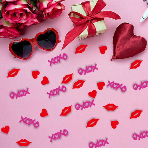 2 X 6x100 Piezas Confeti De Corazón Confeti De 2 Piezas