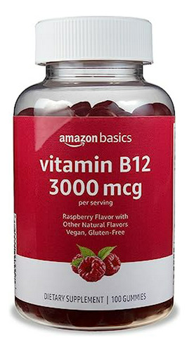 Gomitas De Vitamina B12 3000 Mcg Amazon Basics, Energía Y Me