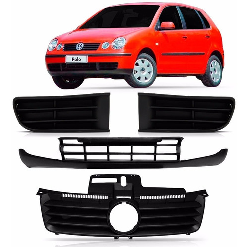 Kit Grade Polo 03 A 06 Superior + Spoiler + Molduras S/ Furo