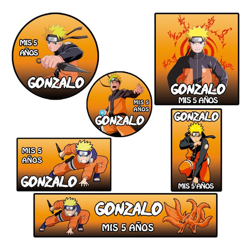 Kit 144 Stickers Naruto Anime Candy Bar Etiqueta