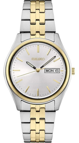 Reloj Hombre Seiko Sur430 Cuarzo Pulso Plateado En Acero