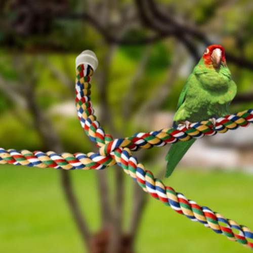 Perchas De Cuerda Coloridas Para Pájaros, Jaula Flexible