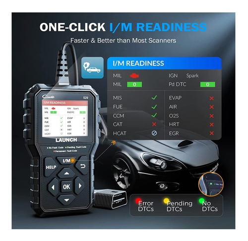 Imagen 9 de 9 de Escaner Launch Creader Cr529 Obd2 Lector Automotriz Scanner