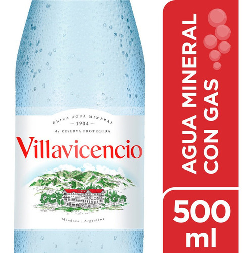 Agua Villavicencio Con Gas 500 Cc
