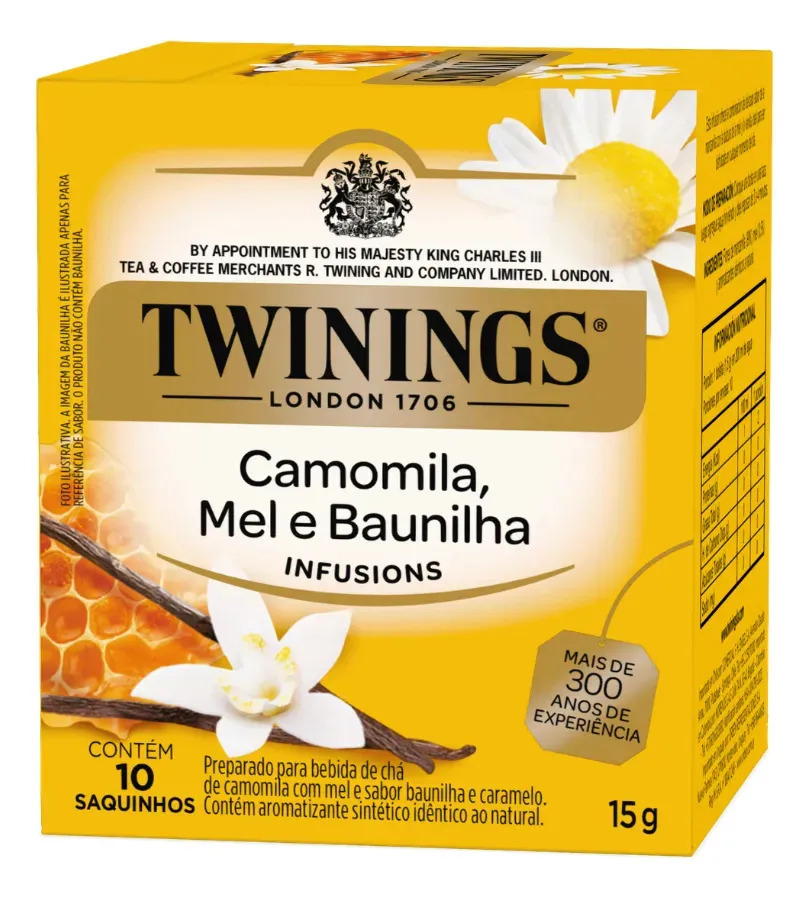 Chá de Camomila, Mel e Baunilha Twinings 15g - Infusão herbal
