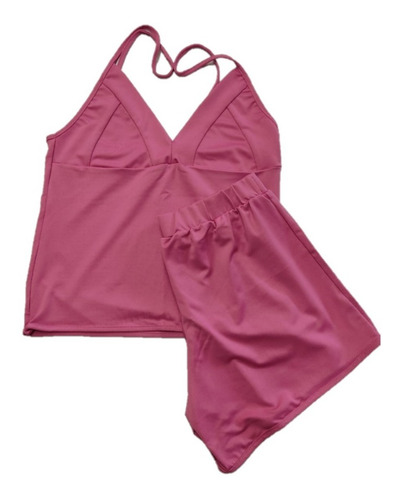 Pijama 2 Piezas Color Rojo Blusa De Copa