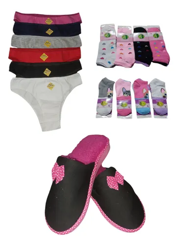 comprar 1 Pantufla + 1 Docena Vedettina Clasica + 1 Docena Soquetes