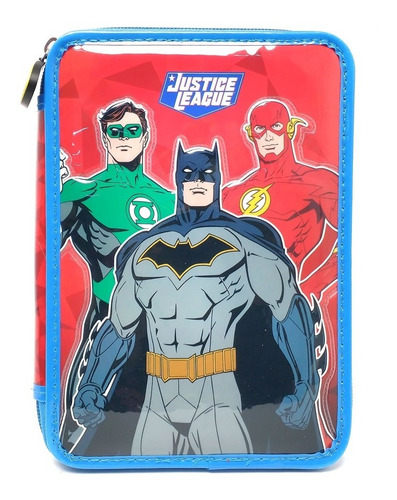 Cartuchera Justice League 1 Piso Con Set Escolar Cresko