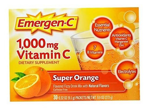 Emergen-c (30 Count, Super Orange Flavor, 1 Month Supply) S