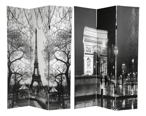 Oriental Muebles 6 ft. Tall Doble Cara París Diseño De T.