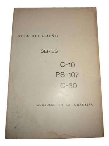 Chevrolet Pick Up 1971 Manual Guia Del Dueño (Usado)