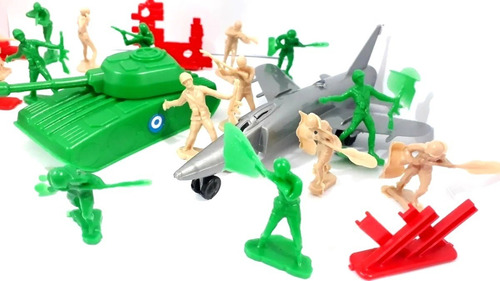 Set Bolsa Soldaditos Combate Grande Juego Niños Guerra Jugar
