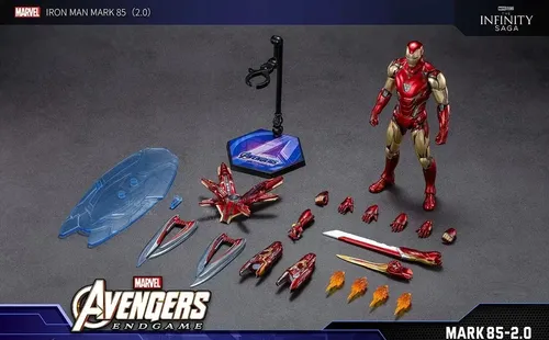 Boneco Homem De Ferro Zd Toys Led Iron Man Mark 85 Marvel