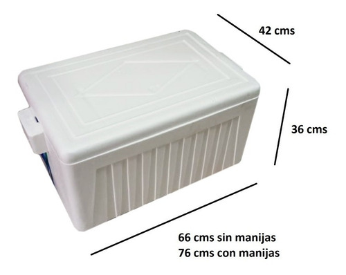 Imagen 2 de 4 de Nevera De Icopor Grande De 60 Litros Con Sujetador Y Tapa