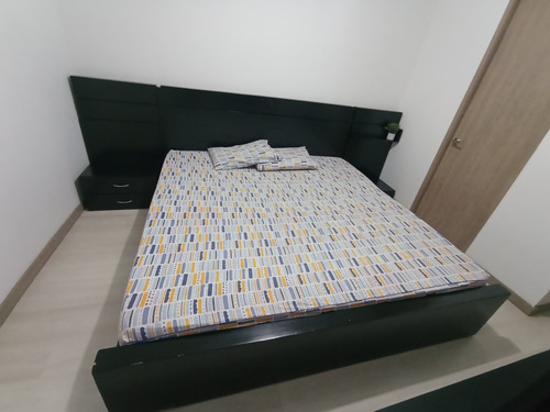 Cama King Grande En Madera Roble, Cómo Nueva+colchón, Ganga 