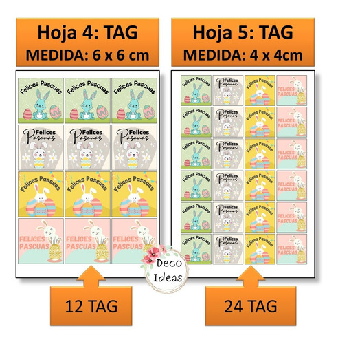 Imagen 5 de 6 de Kit Imprimible Pascuas 04 Pdf Listo Ideal Para Emprendedores