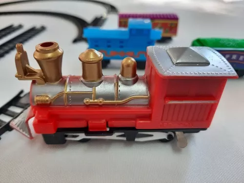 Locomotiva Trem Grande Trilhos 5 Vagões Brinquedo Infantil no Shoptime