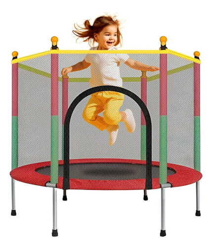 Trampolín Brincolin Infantil Red De Seguridad Tumbling Niños Lona de salto Negro Cobertor de resortes Rojo