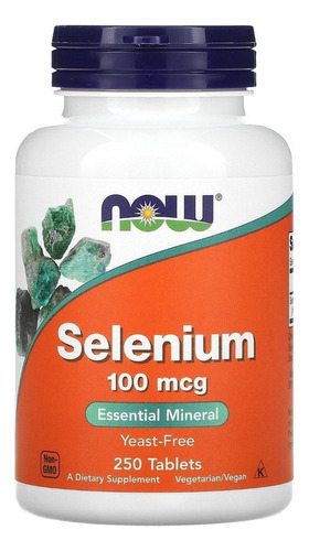 Now Foods | Selenium | 100mcg  | 250 Tablets | Importado 