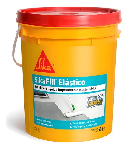 Membrana Liquida Sikafill Elástico 4kg Diversos Colores Blanco