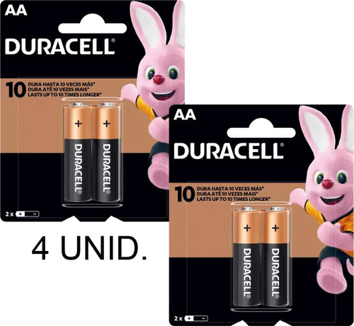 Imagem 3 de 7 de Pilha Duracell A A - Alcalina Kit 4 Unidades Validade Longa