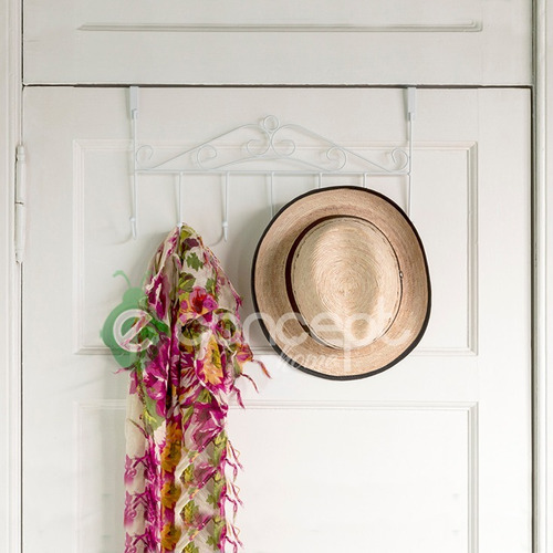 Gancho Vintage Para Puerta Ancha Perchero Color Blanco