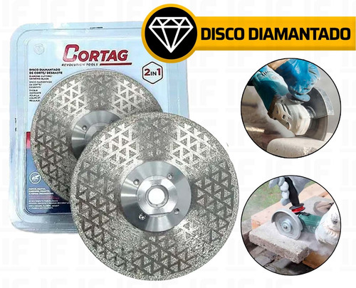 Disco Diamantado De Corte E Desbaste 115mm Rosca M14 Cortag