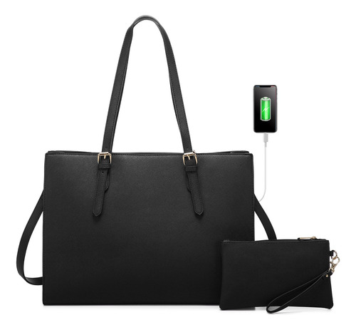 Imagen 1 de 7 de Bolsa Para Laptop 15.6 Ó 39.6 Cm Para Mujer De Negocios