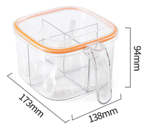 Caja De Condimentos 4 Compartimentos De Almacenamiento Botes