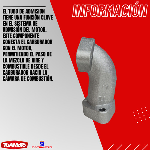 Tubo De Admisión Para Moto Gil Smash/ Ml Bit 110 Catiimoto
