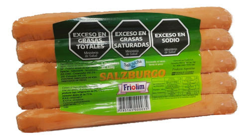 Salchichas Tipo Salzburgo Caja X 10u. 4.20 Kg. Con Piel