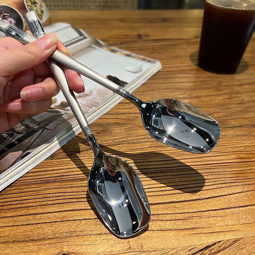 Cuchara De Acero Inoxidable C Para Uso Doméstico, Mango Larg