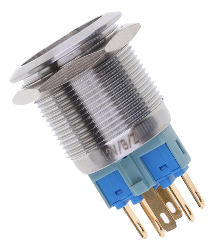 Interruptor De Botón Led De 12v Azul 22 Mm