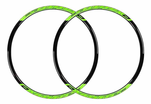 Roda 29 Vzan Vnine 36f Preto E Verde Com Cubo Rolamento Pneu
