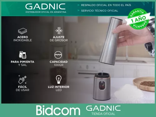 Pimentero Electrico Gadnic Hc246 Inox Super Practico Con Luz