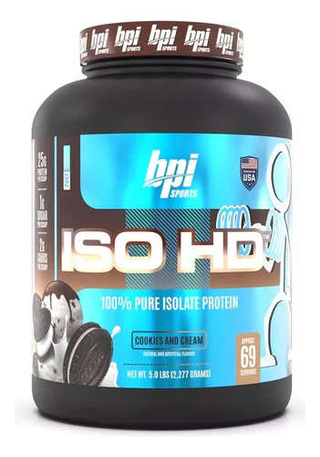 Proteina Bpi Iso Hd 4.8lbs 69 Srv Isolate Sabor Cookies And Cream
