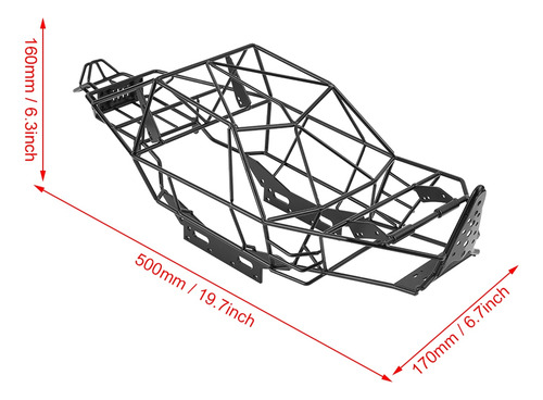 Marco De Chasis De Metal Negro Rc Roll Cage Para Axial Rr10
