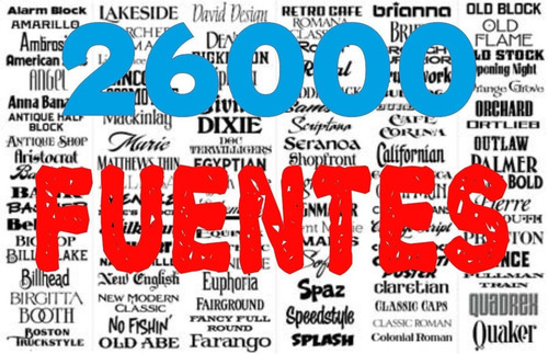 26000 Mega Pack Fuentes Vectores Para Corel Photoshop Etc