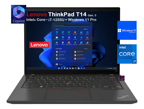Lenovo Thinkpad T14 Gen.3 Core I7-1255u 32gb 1tb 14-wuxg W11 (Reacondicionado)
