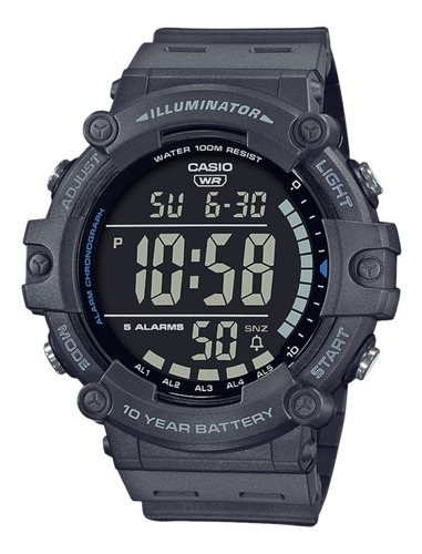 Reloj Casio Illuminator Ae1500wh Táctico Caja Grande Digital