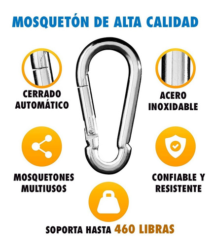 Imagen 3 de 5 de Mosquetón Gancho Gym Multifuerzas