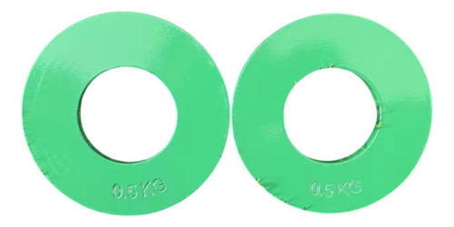 2 Piezas Placas De Pesas Fraccionales De Acero 0,5 Kg Verde