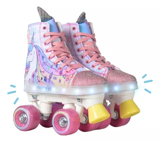 Patin Zapatilla Con Luces Led Unicornio - No Luna - Roller